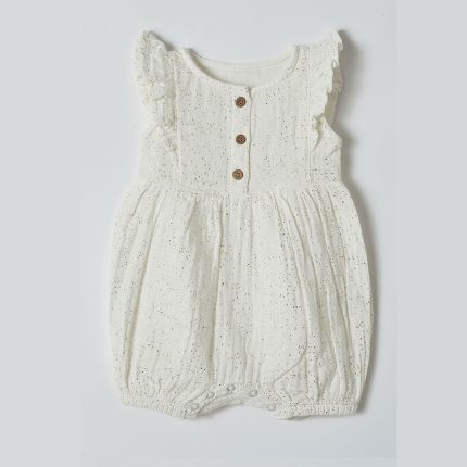 organicera muslin romper frills glitter