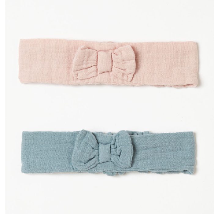 powder pink aqua muslin head band