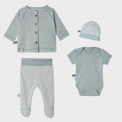 organicera organic 4 pcs newborn set aqua