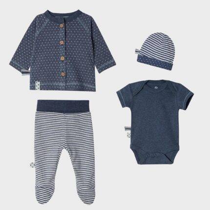 organicera organic 4 pcs newborn set indigo
