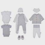 organicera organic 9 pcs newborn set grey
