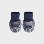 organicera organic baby booties indigo