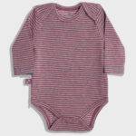 organicera organic baby long sleeve body suit bordeaux striped