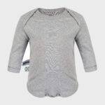 organicera organic baby long sleeve body suit grey