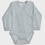 organicera organic baby long sleeve kimono body aqua striped
