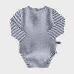 organicera organic baby long sleeve kimono body indigo striped