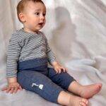 organicera organic baby long sleeve kimono body indigo striped