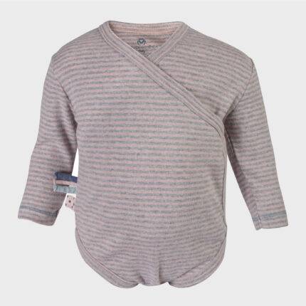 organicera organic baby long sleeve kimono body rose striped