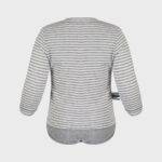 OrganicEra Organic Baby L/S T-shirt Body, Grey Striped - Image 2