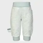 organicera organic baby pants with elastic band aqua striped