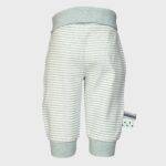 OrganicEra Organic Baby Pants with Elastic Band, Aqua Striped - Image 2