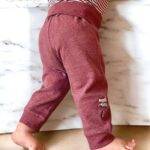 organicera organic baby pants with elastic band bordeaux