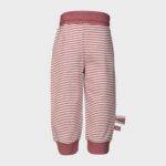 organicera organic baby pants with elastic band bordeaux striped