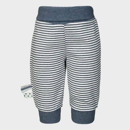 organicera organic baby pants with elastic band indigo striped