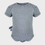 organicera organic baby short sleeve body indigo striped