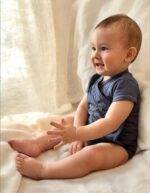 OrganicEra Organic Baby S/S Kimono Body, Indigo - Image 2