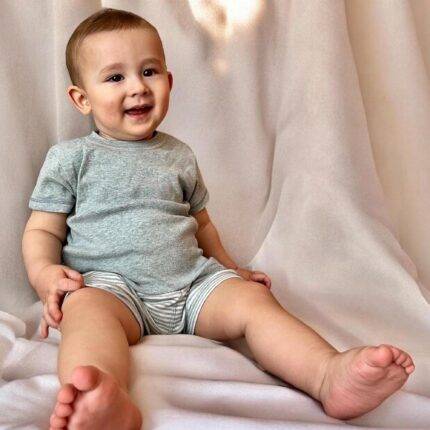 organicera organic baby short sleeve tshirt aqua