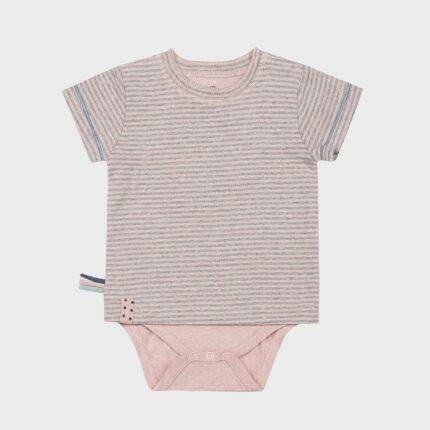organicera organic baby short sleeve tshirt body rose striped