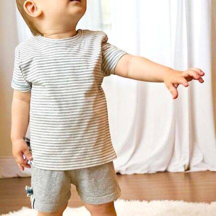 organicera organic baby shorts grey
