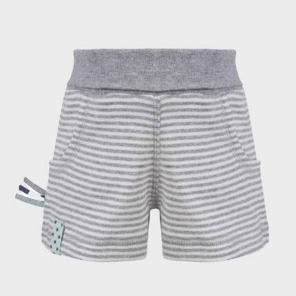 organicera organic baby shorts striped grey