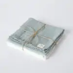 organicera organic cotton muslin set of 2 pcs hand embroidered aqua