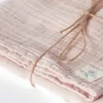 OrganicEra Organic Cotton Muslin Set of 2 pcs, Hand embroidered, Rose - Image 2