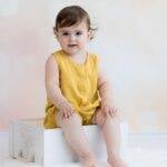 organicera organic hemp baby romper mustard