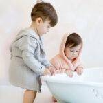 organicera organic muslin baby bathrobe 3-4 years grey