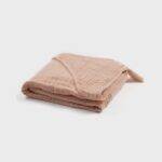 organicera organic muslin baby hooded towel salmon