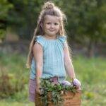organicera organic muslin blouse with frills aqua