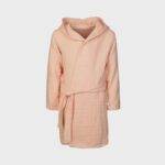 organicera organic muslin kids bathrobe 5-6 years salmon