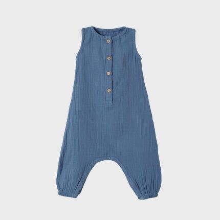 organicera organic muslin overall indigo