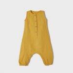 organicera organic muslin overall mustard