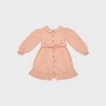 organicera organic muslin petar pan collar dress salmon
