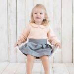 organicera organic muslin peter pan collar body suit blouse salmon