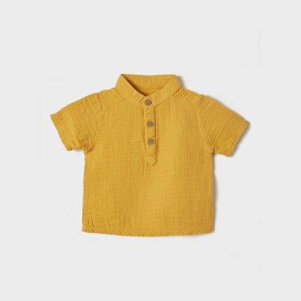 organicera organic muslin shirt mustard