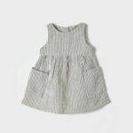 OrganicEra Organic Muslin Sleeveless Dress with Pocket, Grey - Image 3