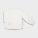 organicera organic vual girls peter pan  collar shirt white