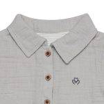OrganicEra Organic Muslin Boy's Bodysuit Shirt, Grey - Image 2