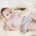 organic baby shorts rose striped