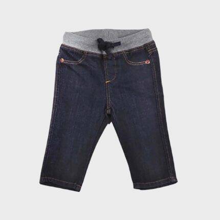 organic organic denim baby pants with rib waist