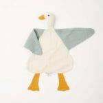 organicera organic muslin duck toy white mint