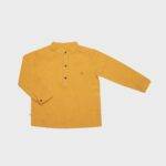 organicera organic muslin long sleeve childrens shirt mustard