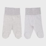 OrganicEra Organic Baby Footed Pants, 2 pcs Set, Grey Melange
