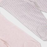 OrganicEra Organic Baby Footed Pants, 2 pcs Set, Rose Melange - Image 2