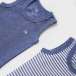 OrganicEra Organic  Baby Sleeveless Bodysuit, 2 pcs Set, Indigo Melange - Image 2