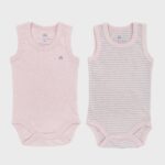 OrganicEra Organic Baby Sleeveless Bodysuit, 2 pcs Set, Rose Melange