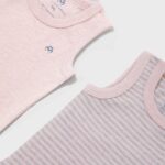 OrganicEra Organic Baby Sleeveless Bodysuit, 2 pcs Set, Rose Melange - Image 2