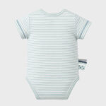 OrganicEra Organic Newborn Baby Short Sleeve Bodysuit, 2 pcs Set, Aqua Melange - Image 3