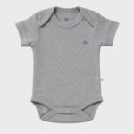 OrganicEra Organic Newborn Baby Short Sleeve Bodysuit, 2 pcs Set, Grey Melange - Image 5